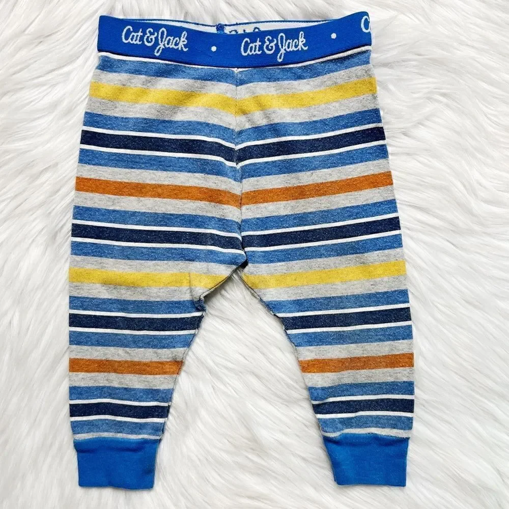 Cat & Jack Striped Pajama Pants Grey and Blue Size 18M
